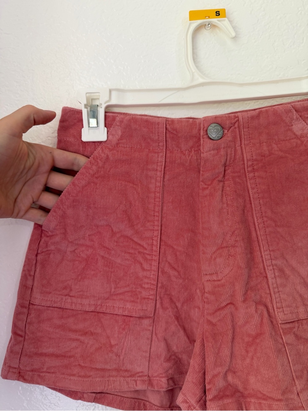 Roxy High Waist Corduroy Shorts - Dusty Rose - Picture 2 of 8